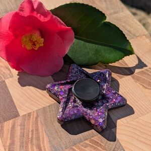 Purple Glitter Resin Fidget Spinner Toy